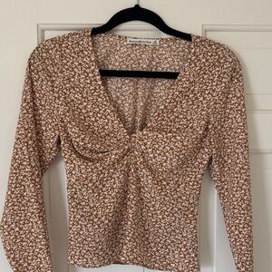 Abercrombie Brown Floral Women's Top